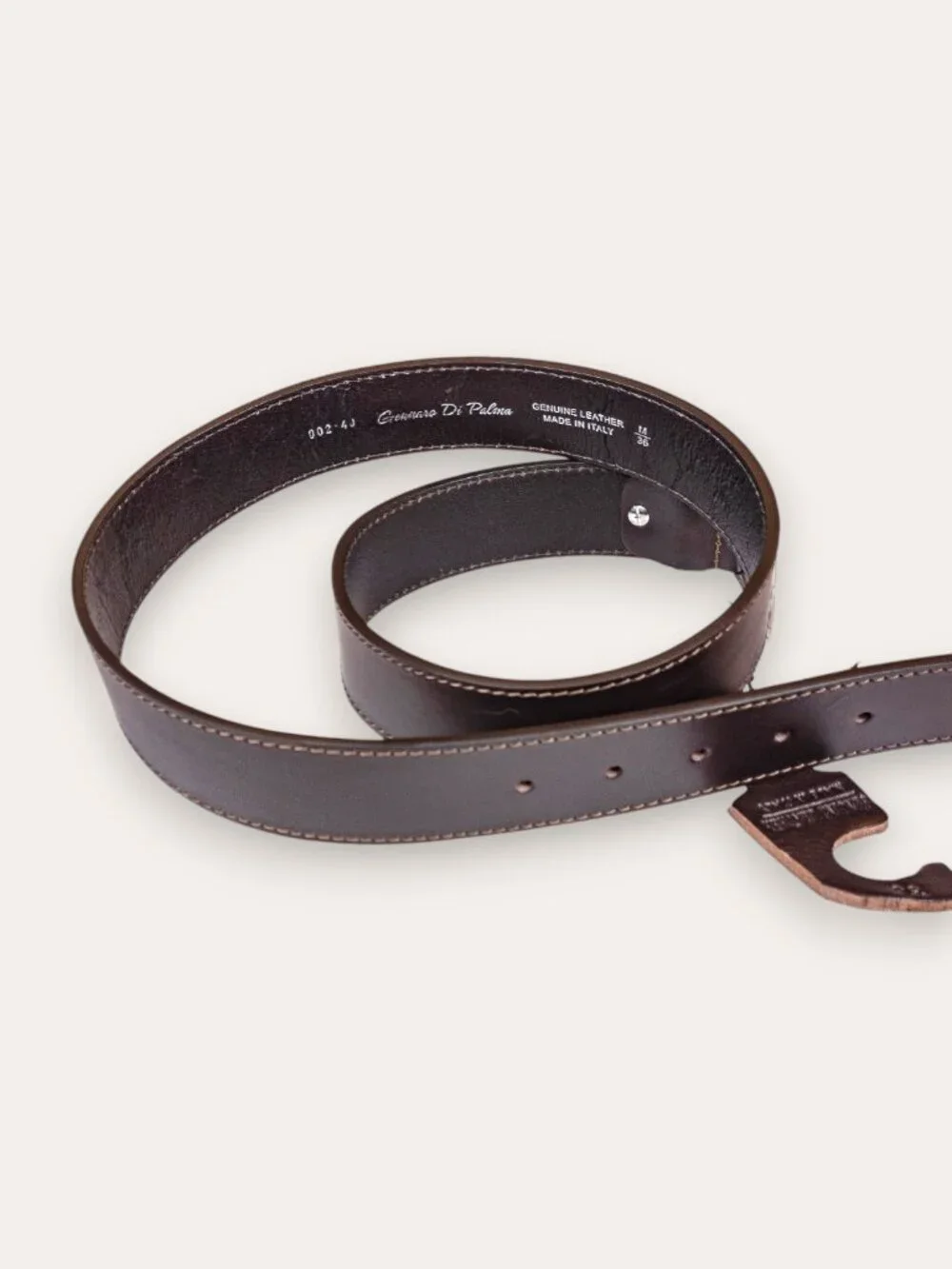 Gennaro Di Palma Dark Brown Leather Belt M 36 NWT Made Italy